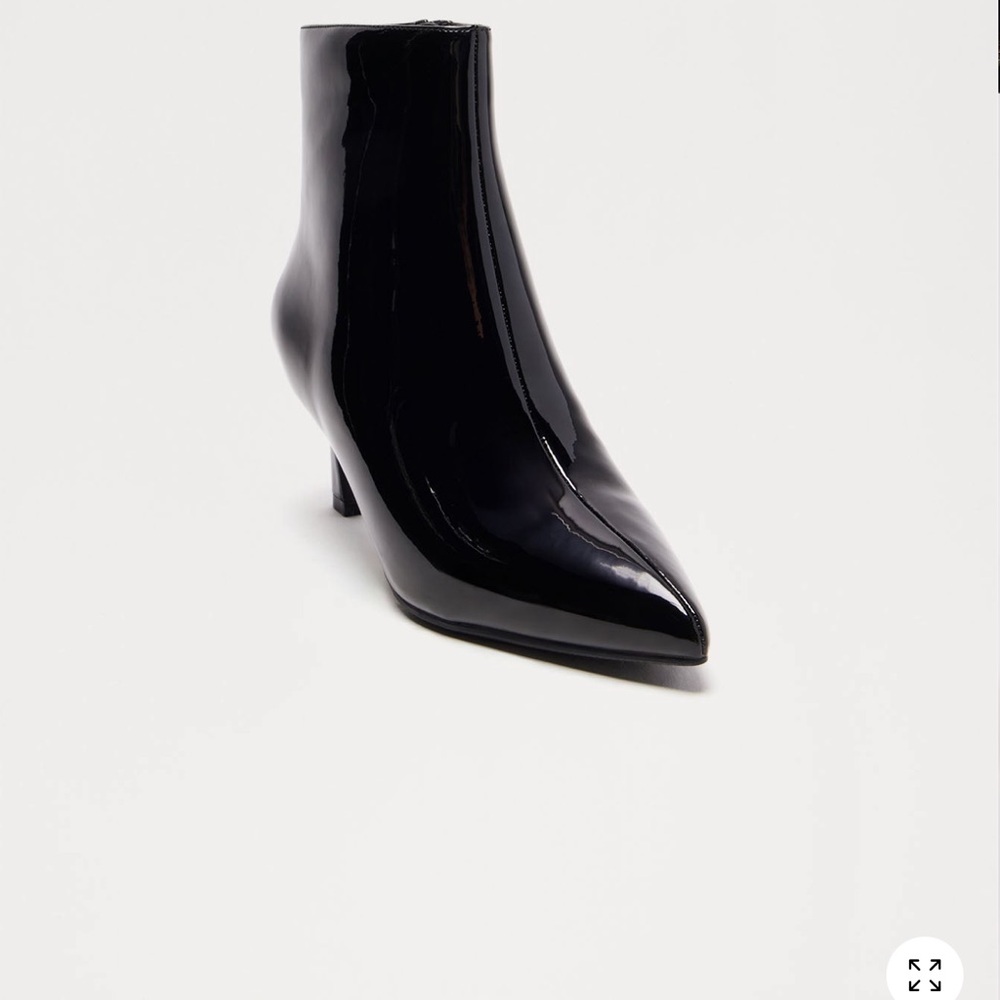 Fashion Nova Glossy Black Ankle Booties